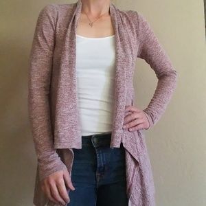 Heathered pink open front cardigan
